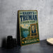 A vintage metal sign for Harry S. Truman State Park in Missouri, featuring a portrait of a man and a scenic landscape.
