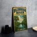 A vintage-style sign for Hillsborough River State Park in Florida, featuring a scenic illustration of the river surrounded by palm trees and a heron.