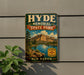 A vintage metal sign for Hyde Memorial State Park in New Mexico, featuring a scenic landscape with mountains, a lake, and a desert backdrop.