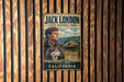 A vintage metal sign for Jack London State Historic Park in California, featuring a portrait of a man and a dog.