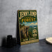 A vintage-style metal sign for the Jenny Jump State Forest in New Jersey, featuring a scenic cliffside landscape and the text "Jenny Jump State Forest" prominently displayed.