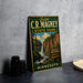 A vintage metal sign for C.R. Magney State Park in Minnesota, featuring a scenic image of the park's waterfall and surrounding nature.