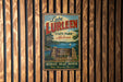 A vintage-style metal sign for Lake Lureen State Park in Alabama, featuring a scenic illustration of the park and a message encouraging visitors to "Recreate, Relax, Refresh" and "Make Memories That Last".