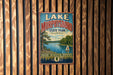 A vintage-style metal sign for Lake Murphysboro State Park in Illinois, featuring a scenic landscape with a lake, trees, and a sailboat.