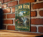 A vintage-style metal sign for Linn Run State Park in Pennsylvania, featuring a scenic waterfall and forest landscape.