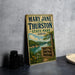 A vintage-style metal sign for Mary Jane Thurston State Park in Ohio, featuring a scenic landscape with a river and trees.