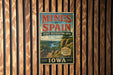 A vintage-style poster advertising the state's recreation area, featuring a scenic image of a river and mountains.