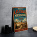 A vintage-style sign for Old Las Vegas, Nevada, featuring a wagon and a desert landscape.