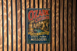 A vintage-style sign for Ozark Caves, located at Lake of the Ozarks State Park in Missouri.