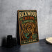 A vintage-style sign for Rickwood Caves State Park in Alabama, featuring an illustration of the cave system.