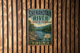 A vintage-style metal sign for Shenandoah River State Park in Virginia, featuring a scenic landscape with a river and mountains.