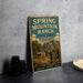 A vintage-style sign for Spring Mountain Ranch State Park, Nevada, featuring a scenic illustration of the park and mountains.