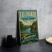 A vintage-style sign for Tennessee State Park, featuring a scenic landscape with a river and forest.