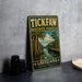 A vintage-style metal sign for Tickfaw State Park in Louisiana, featuring a scenic illustration of a park with a river and a wooden bridge.