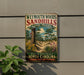 A vintage-style metal sign for Weymouth Woods Sandhills Nature Preserve, featuring a scenic illustration of a forest and a bird.