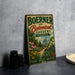 A vintage-style metal sign for Boerner Botanical Gardens in Wisconsin, featuring a lush garden scene with flowers, plants, and a greenhouse.