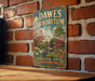 A vintage metal sign for the nature reserve, "DAWES ARBORETUM", is displayed on a brick wall.