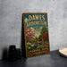 A vintage metal sign for the Dawes Arboretum in Newark, Ohio, featuring a scenic illustration of a garden with trees and flowers.