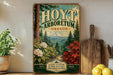 A vintage-style poster of the HOYT ARBORETUM, Oregon, featuring a scenic landscape with trees, flowers, and a mountain backdrop.