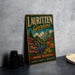 A vintage-style metal sign for Lauritzen Gardens in Omaha, Nebraska, featuring a colorful illustration of the gardens and a waterfall.