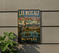 A vintage metal sign for the Lee Metcalf National Wildlife Refuge in Montana, featuring a large heron and a scenic landscape.