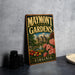A vintage-style metal sign for Maymont Estate Gardens in Virginia, featuring a castle and garden scene.