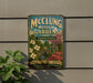A vintage metal sign for the McCling Museum Gardens in Tennessee, featuring a scenic illustration of a garden with a gazebo and flowers.