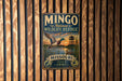 A vintage-style metal sign for the Mington National Wildlife Refuge in Missouri, featuring a duck and a tower in the background.