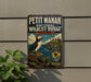 A vintage-style metal sign for the Petit Manan National Wildlife Refuge in Maine, featuring a puffin bird and a lighthouse.