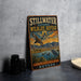 A vintage-style metal sign for the Stillwater National Wildlife Refuge in Nevada, featuring an illustration of ducks and other wildlife in a natural setting.