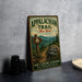 a vintage trail sign for the Appalachian Trail in New York, with a mountain landscape and a sign pointing to the trail.