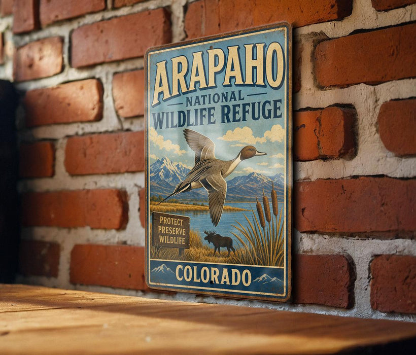 Arapaho National Wildlife Refuge Colorado Vintage Style Metal Sign Rustic Wildlife Sanctuary Decor Cabin Lodge Wall Plaque