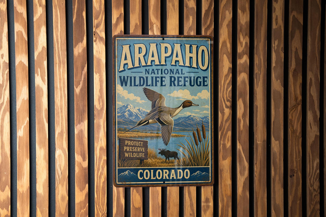 Arapaho National Wildlife Refuge Colorado Vintage Style Metal Sign Rustic Wildlife Sanctuary Decor Cabin Lodge Wall Plaque