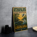 A vintage-style sign for the Atchafalaya National Wildlife Refuge in Louisiana, featuring an illustration of wildlife and nature.