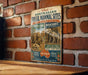 a vintage-style sign advertising Australian fossil sites, including the River Sleigh and Naracocorte sites.