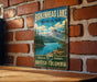 A vintage-style metal sign for Birkenhead Lake, a scenic park in British Columbia, Canada.