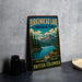 A vintage-style sign for Birkenhead Lake, a scenic park in British Columbia, Canada.