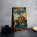 A vintage-style metal sign for the Boldt Castle in New York, featuring an illustration of the castle and the phrase "Heart of the 1000 Islands" below it.