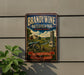 A vintage metal sign for Brandywine Battlefield Park in Pennsylvania, featuring a cannon and a banner that reads "Honoring Our Heritage Preserving Our History".