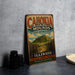 A vintage-style sign for the Cahokia Mounds State Historic Site in Illinois, featuring an illustration of the site and the text "Cahokia Mounds - State Historic Site - Illinois - Explore Our Ancient Heritage".