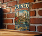 a vintage-style sign for Cuneo Palace & Gardens, which is a Premier Destination for History, Nature & Beauty in Illinois.