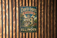 A vintage metal sign for David Davis mansion in Bloomington, Illinois.