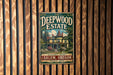 A vintage metal sign for Deepwood Estate, a historic home in Salem, Oregon, built in 1894.
