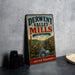 A vintage metal sign for Derwent Valley Mills, a world heritage site, is displayed on a table next to some black camera lenses.