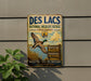 A vintage-style metal sign for the Des Lacs National Wildlife Refuge in North Dakota, featuring a duck in flight and a sign that says "Protecting Wildlife Preserving the Future".