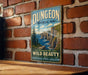 A vintage-style metal sign for the Province Park, featuring a scenic landscape with cliffs, trees, and a body of water.