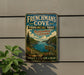 A vintage-style metal sign for Frenchman's Cove, a provincially park in New Brunswick and Labrador, Canada.