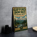 A vintage-style metal sign for Gifford Pinchot National Forest in Washington, featuring a mountain landscape and the text "Gifford Pinchot" prominently displayed.