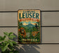 a vintage-style sign for Gunung Leuser BiosphERE Reserve in Indonesia, depicting various wildlife species such as an orangutan, tiger, and hornbill.