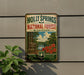 A vintage-style metal sign for the Holly Springs National Forest in Mississippi, featuring a scenic landscape with trees, flowers, and a river.